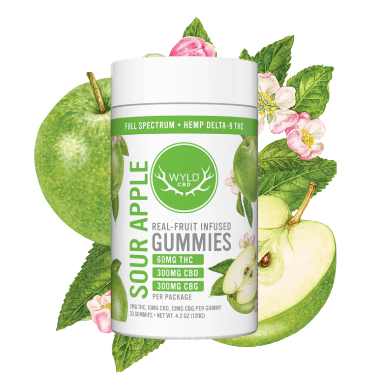 Wyld Sour Apple 5:5:1 CBD:CBG:THC Gummies (10ct)