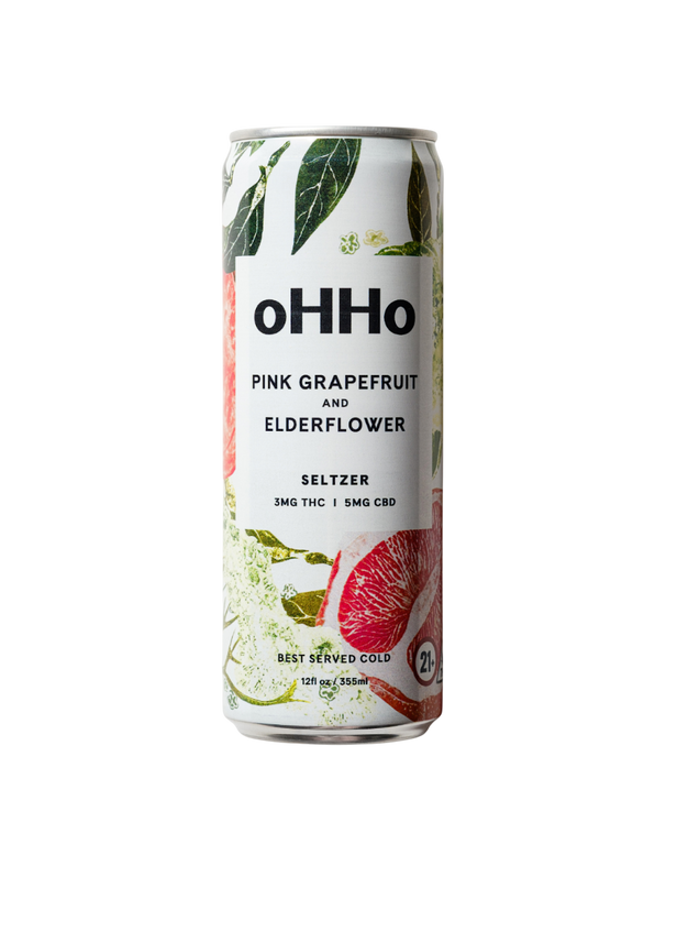 Pink Grapefruit & Elderflower 3mg THC Seltzer - Pack of 4