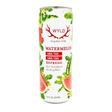 Wyld Watermelon Refresh can with watermelon slices and leaves on a white background