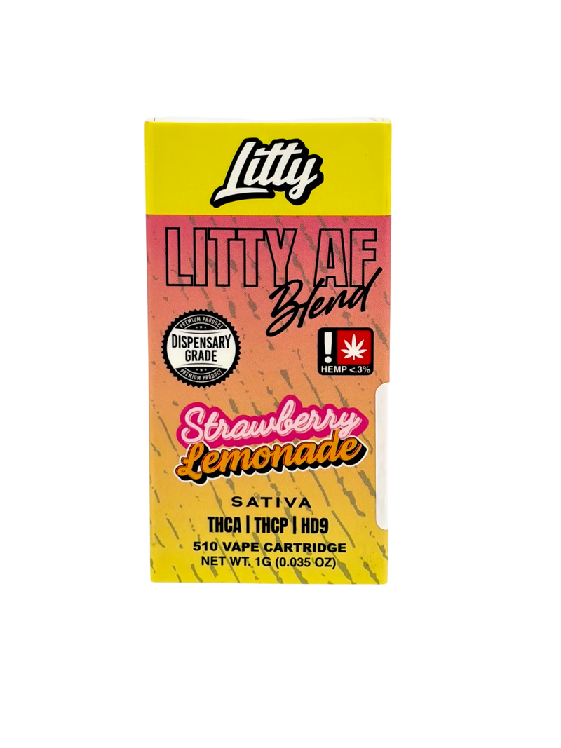 Litty Strawberry Lemonade vape cartridge packaging on a white background