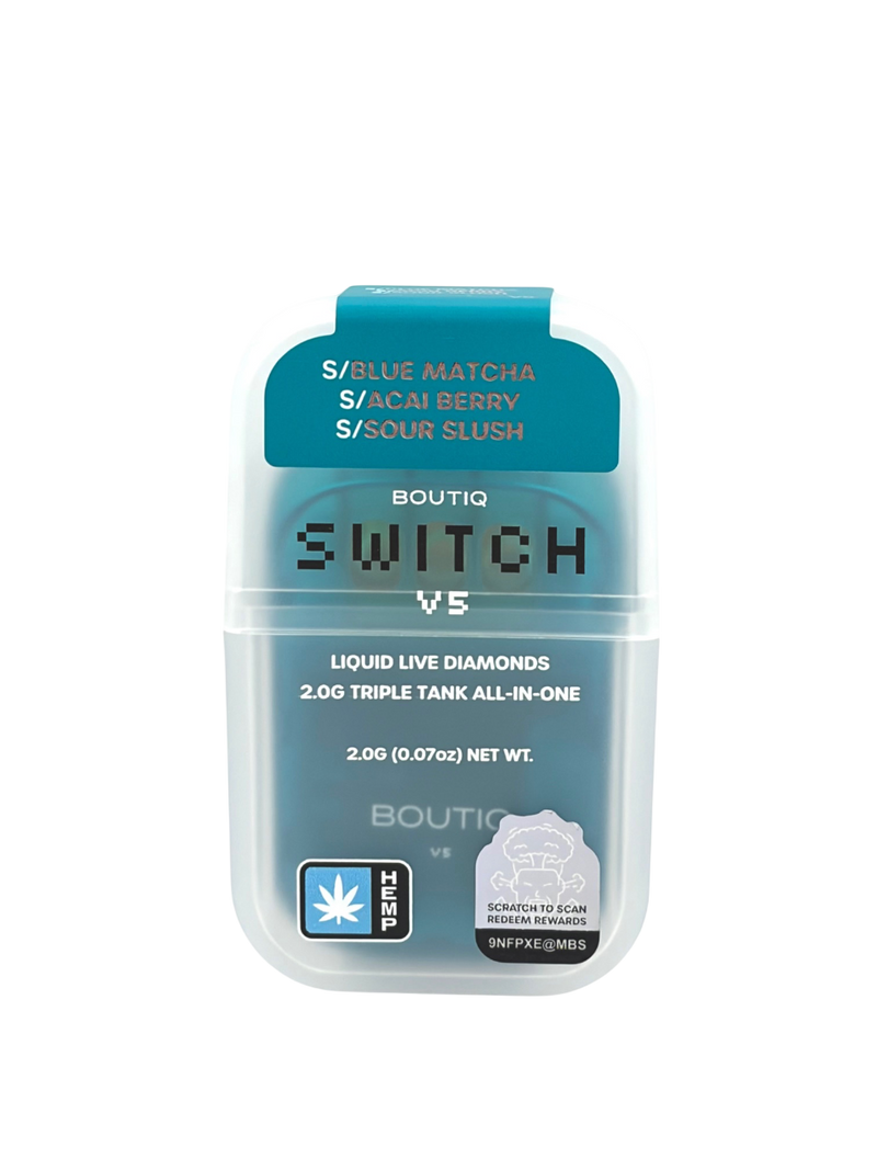 Boutiq Switch V5 vape device packaging on a white background