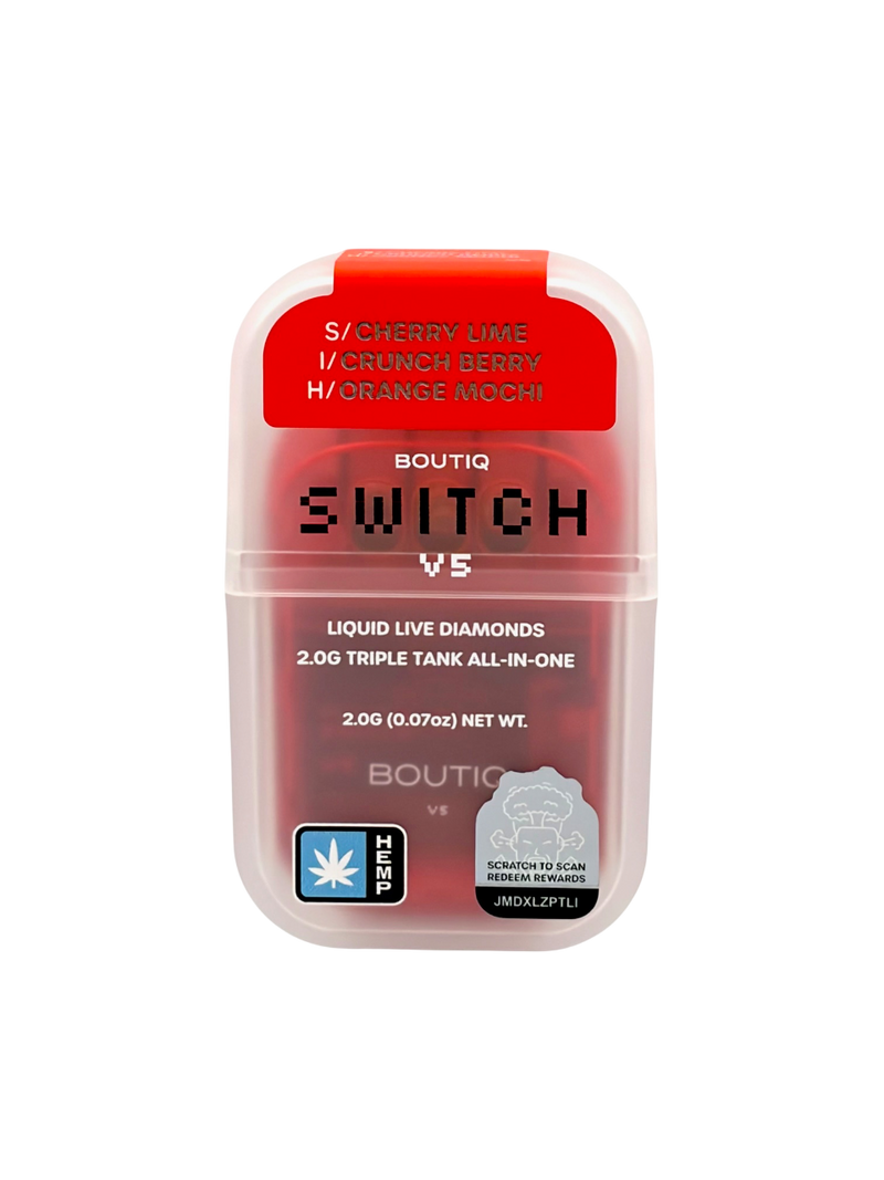 Boutiq Switch V5 vape device packaging on a white background